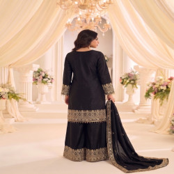 Royal Chinon Embroidered Sharara Suit Set